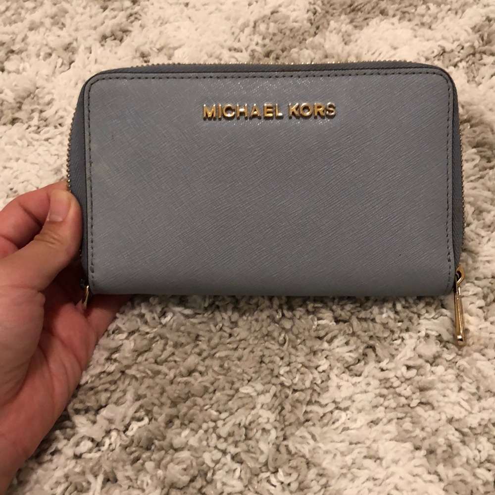 Michael kors light blue saffiano wallet